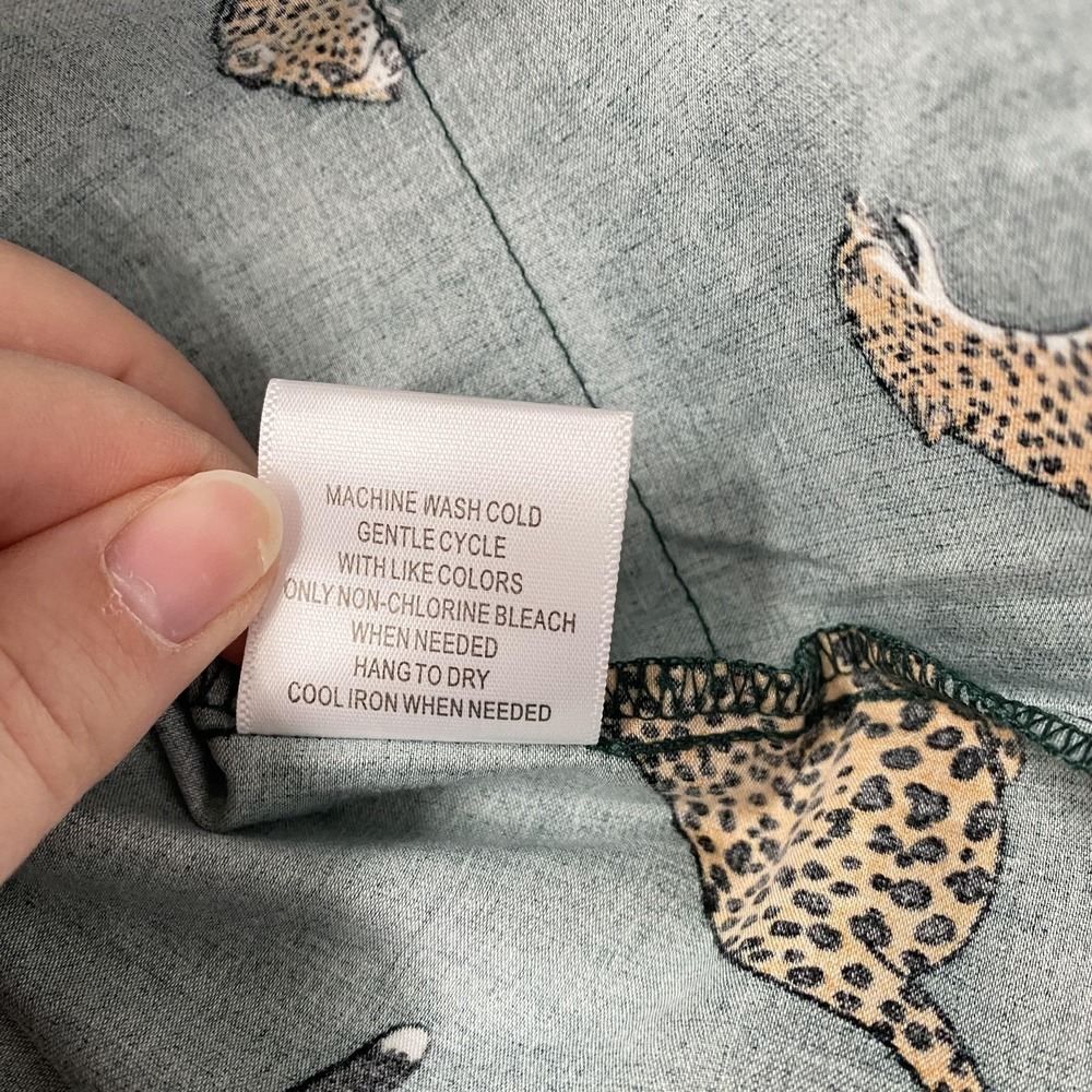 NWT ModCloth Dress Womens Small Green Cheetah AnimalPrint FitFlare Cotton Pocket - Picture 9 of 13
